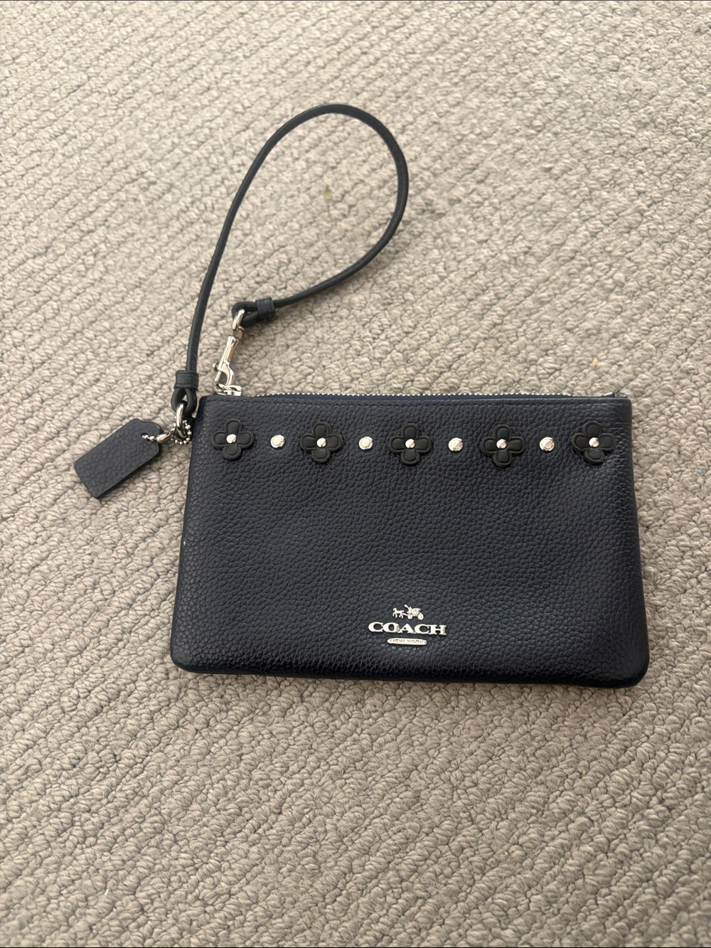 Coach Floral Rivets Dahlia Wristlet